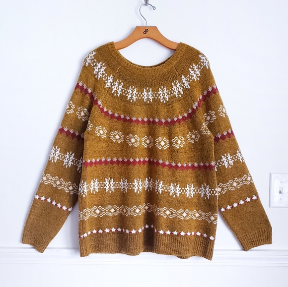 Mustard Snowflake Sweater - Picture 1 of 5